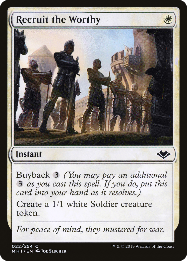 Recruit the Worthy (MH1-022) - Modern Horizons Foil - Premium MTG Single from Wizards of the Coast - Just $0.10! Shop now at Game Crave Tournament Store
