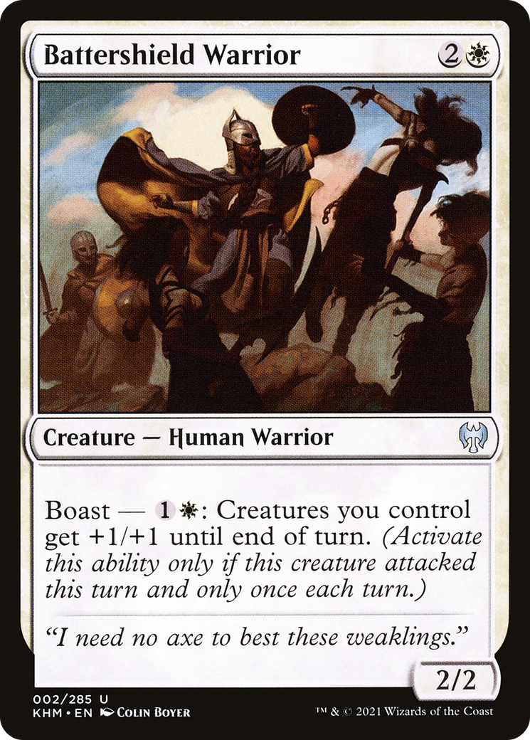 Battershield Warrior (KHM-002) - Kaldheim Foil - Premium MTG Single from Wizards of the Coast - Just $0.25! Shop now at Game Crave Tournament Store