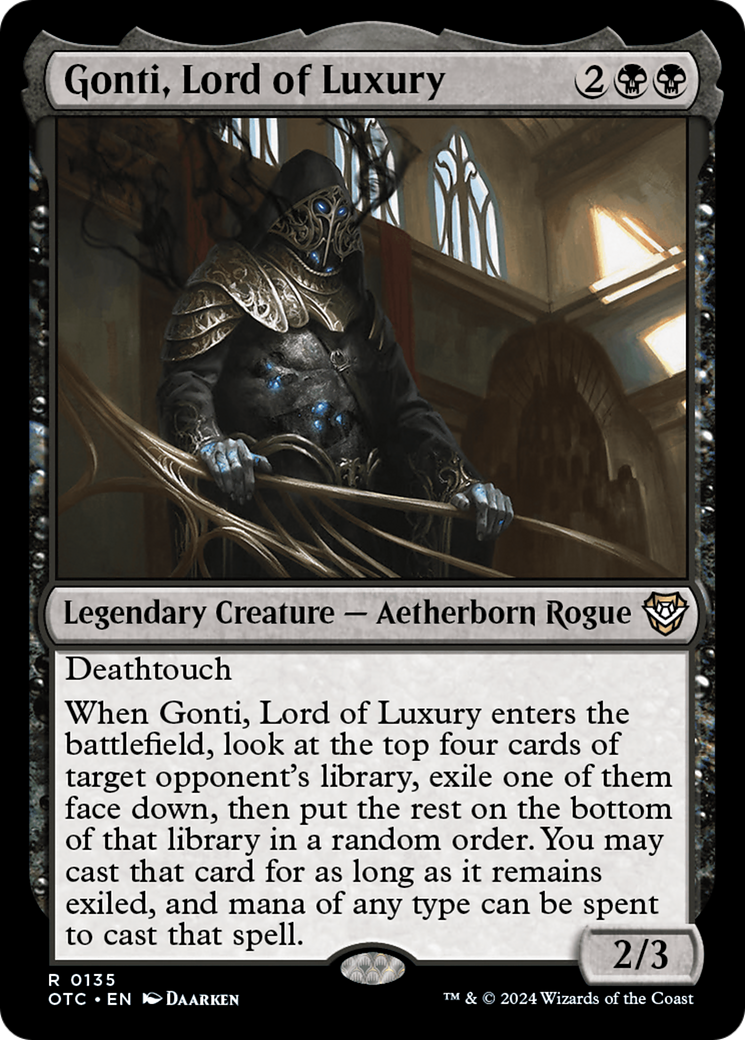 Gonti, Lord of Luxury (OTC-135) - Outlaws of Thunder Junction Commander - Premium MTG Single from Wizards of the Coast - Just $0.25! Shop now at Game Crave Tournament Store
