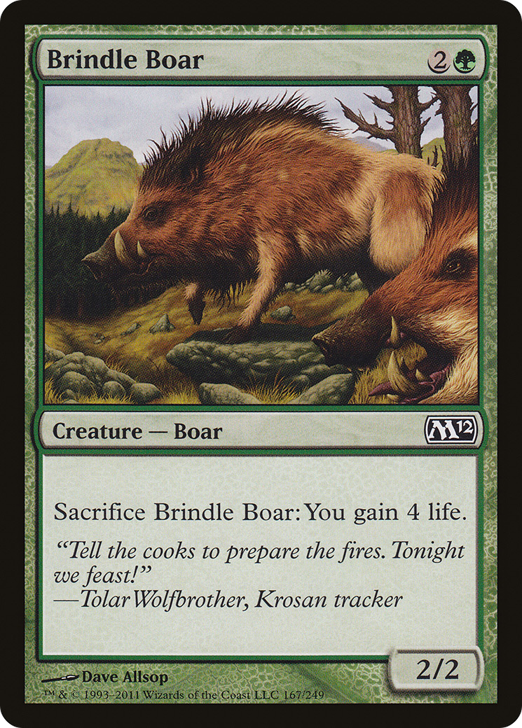 Brindle Boar (M12-167) - Magic 2012 Foil - Premium MTG Single from Wizards of the Coast - Just $0.08! Shop now at Game Crave Tournament Store
