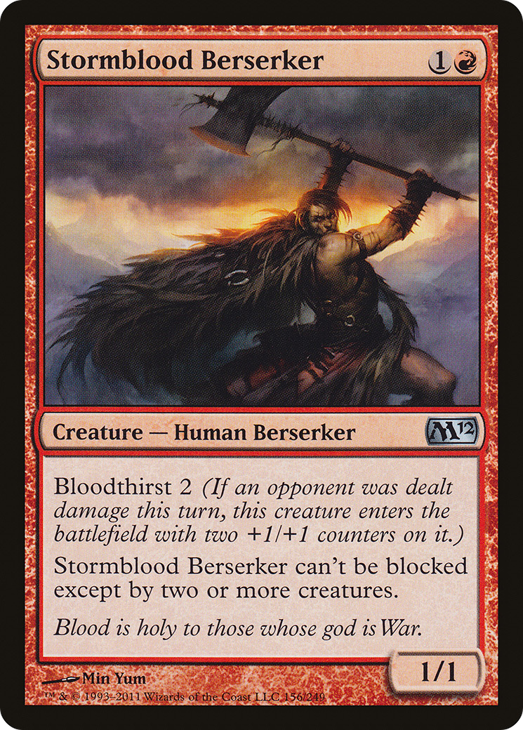 Stormblood Berserker (M12-156) - Magic 2012 Foil - Premium MTG Single from Wizards of the Coast - Just $0.08! Shop now at Game Crave Tournament Store