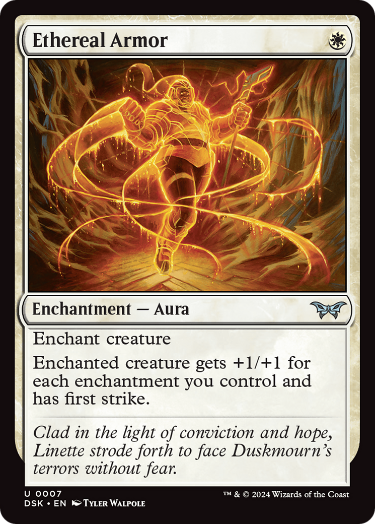 Ethereal Armor (DSK-007) - Duskmourn: House of Horror Foil - Premium MTG Single from Wizards of the Coast - Just $0.29! Shop now at Game Crave Tournament Store