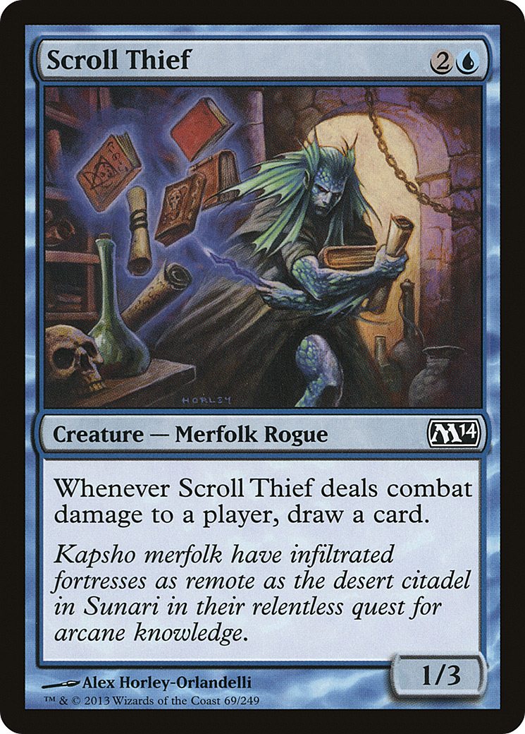 Scroll Thief (M14-069) - Magic 2014 Foil - Premium MTG Single from Wizards of the Coast - Just $0.08! Shop now at Game Crave Tournament Store