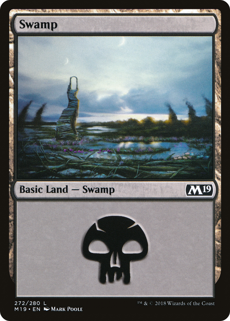 Swamp (M19-272) - Core Set 2019 - Premium MTG Single from Wizards of the Coast - Just $0.25! Shop now at Game Crave Tournament Store