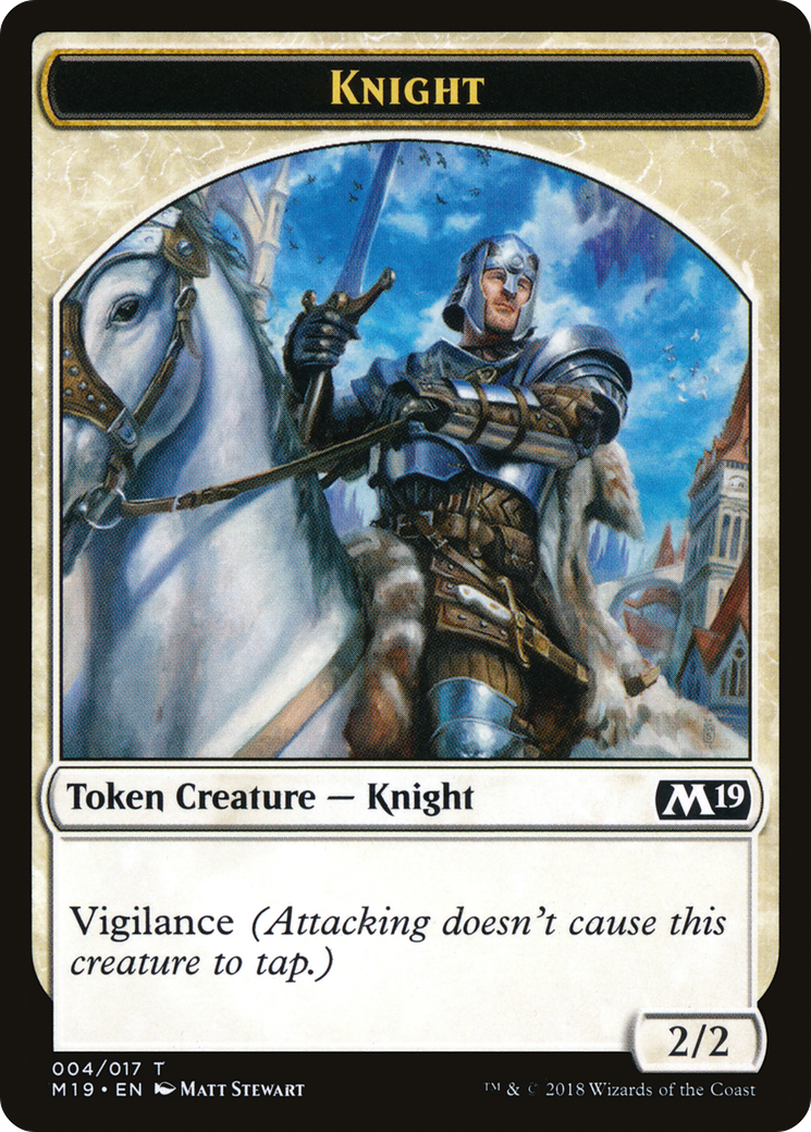 Knight (TM19-004) - Core Set 2019 Tokens - Premium MTG Single from Wizards of the Coast - Just $0.08! Shop now at Game Crave Tournament Store