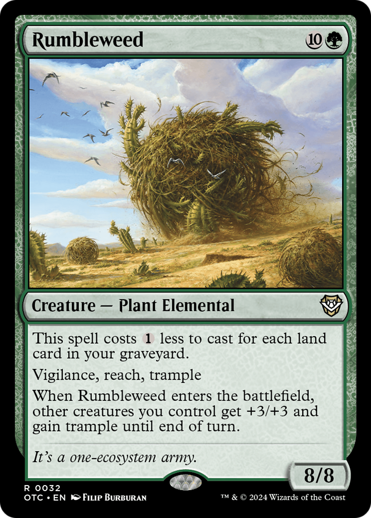 Rumbleweed (OTC-032) - Outlaws of Thunder Junction Commander - Premium MTG Single from Wizards of the Coast - Just $0.25! Shop now at Game Crave Tournament Store