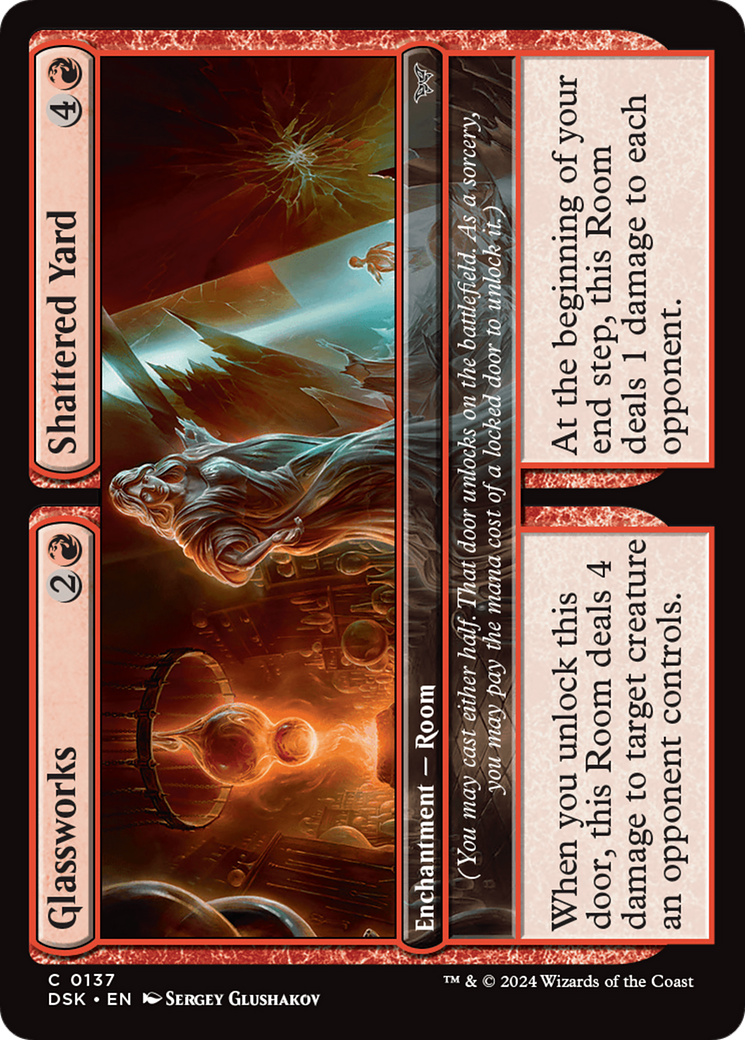 Glassworks // Shattered Yard (DSK-137) - Duskmourn: House of Horror Foil - Premium MTG Single from Wizards of the Coast - Just $0.25! Shop now at Game Crave Tournament Store