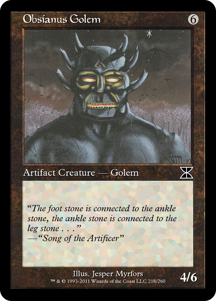 Obsianus Golem (ME4-218) - Masters Edition IV - Premium MTG Single from Wizards of the Coast - Just $0! Shop now at Game Crave Tournament Store