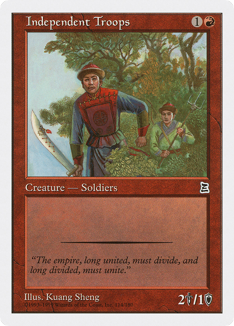 Independent Troops (PTK-114) - Portal Three Kingdoms - Premium MTG Single from Wizards of the Coast - Just $0.90! Shop now at Game Crave Tournament Store