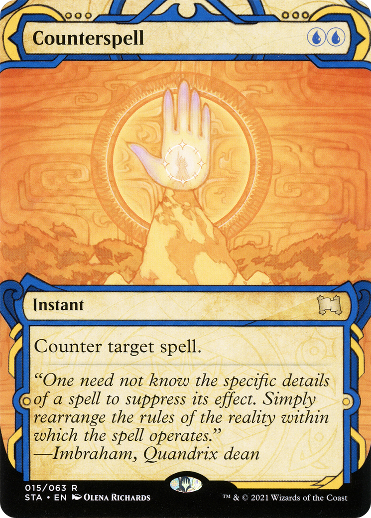Counterspell (STA-015) - Strixhaven Mystical Archive: (Showcase) (Borderless) Foil - Premium MTG Single from Wizards of the Coast - Just $1.88! Shop now at Game Crave Tournament Store