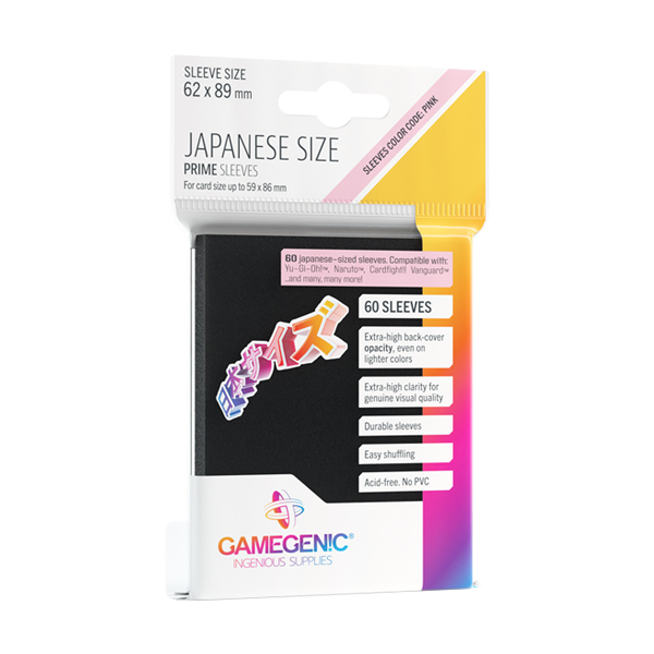 Game Crave Tournament Store - Gamegenic PRIME Sleeves Black (60 ct) - Japanese Game Crave Tournament Store - Gamegenic PRIME Sleeves Black (60 ct) - Japanese