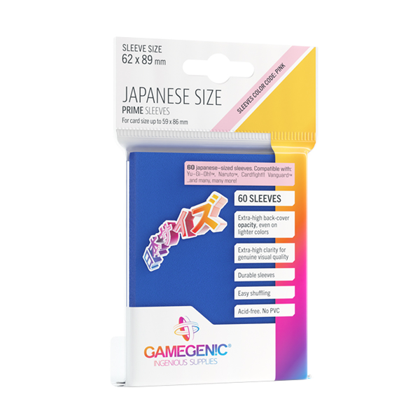 Prime Japanese Sized Sleeves - Gamegenic Blue Prime Japanese Sized Sleeves - Gamegenic Blue