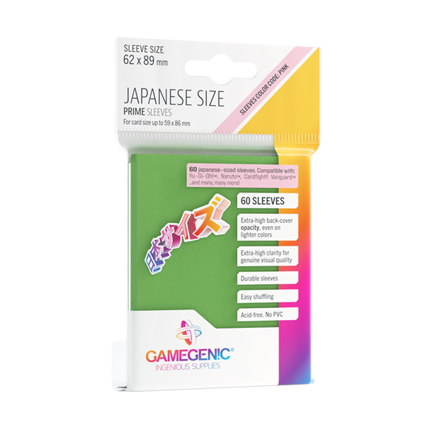 Gamegenic PRIME Sleeves Green (60 ct) - Japanese - Premium Card Sleeves from Asmodee North America - Just $3.99! Shop now at Game Crave Tournament Store