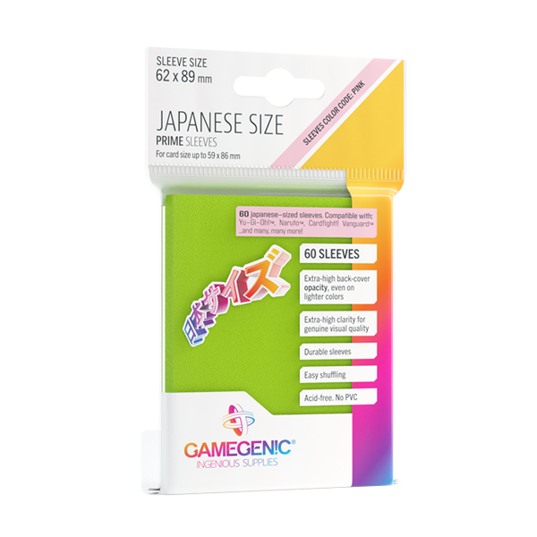 Gamegenic PRIME Sleeves Lime (60 ct) - Japanese - Premium Card Sleeves from Asmodee North America - Just $3.99! Shop now at Game Crave Tournament Store