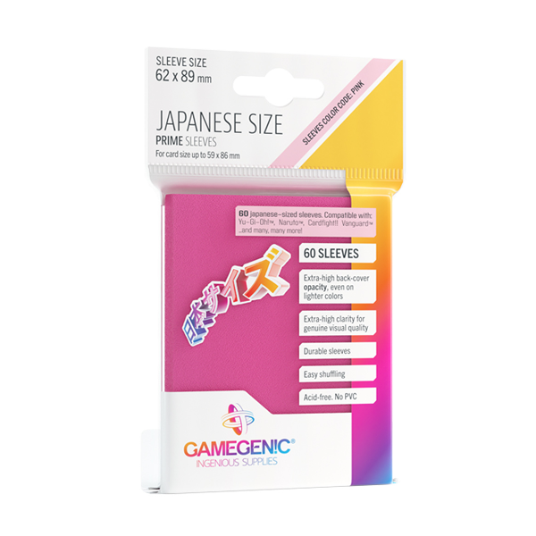Game Crave Tournament Store - Gamegenic PRIME Sleeves Pink (60 ct) - Japanese Game Crave Tournament Store - Gamegenic PRIME Sleeves Pink (60 ct) - Japanese