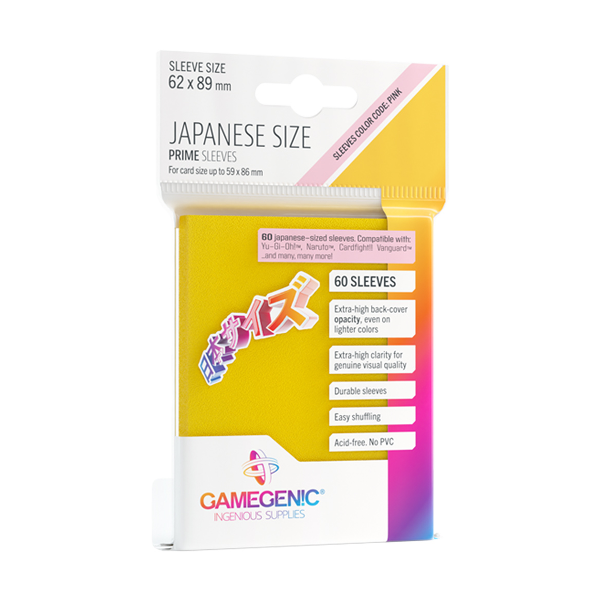 Gamegenic PRIME Sleeves Yellow (60 ct) - Japanese - Premium Card Sleeves from Asmodee North America - Just $3.99! Shop now at Game Crave Tournament Store