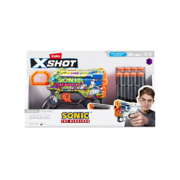 X-Shot Skins Menace Hyper Spike - Sonic the Hedgehog Toy Blaster