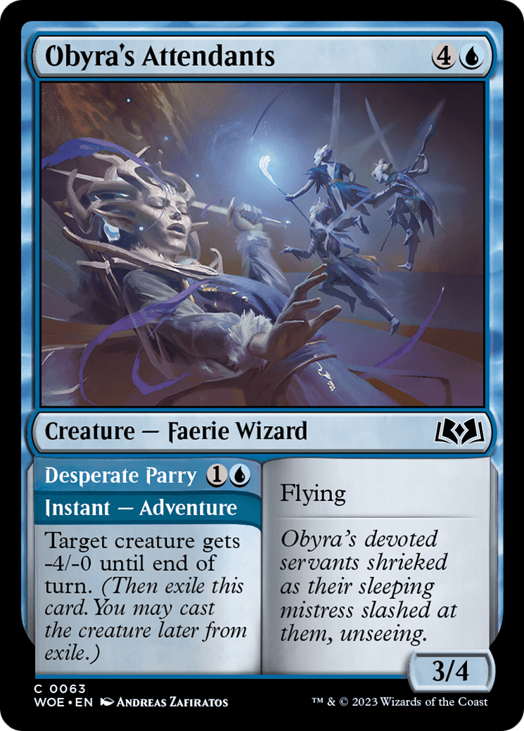 Obyra's Attendants // Desperate Parry (WOE-063) - Wilds of Eldraine - Premium MTG Single from Wizards of the Coast - Just $0.08! Shop now at Game Crave Tournament Store