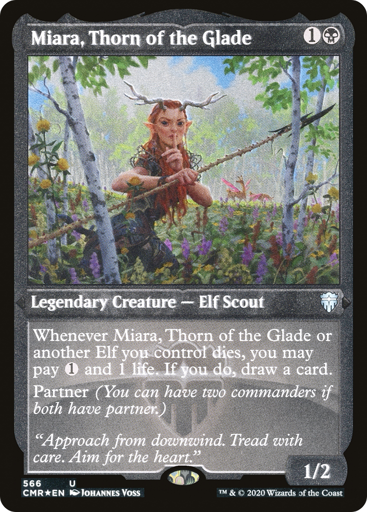 Miara, Thorn of the Glade (CMR-566) - Commander Legends Etched Foil - Premium MTG Single from Wizards of the Coast - Just $0.30! Shop now at Game Crave Tournament Store