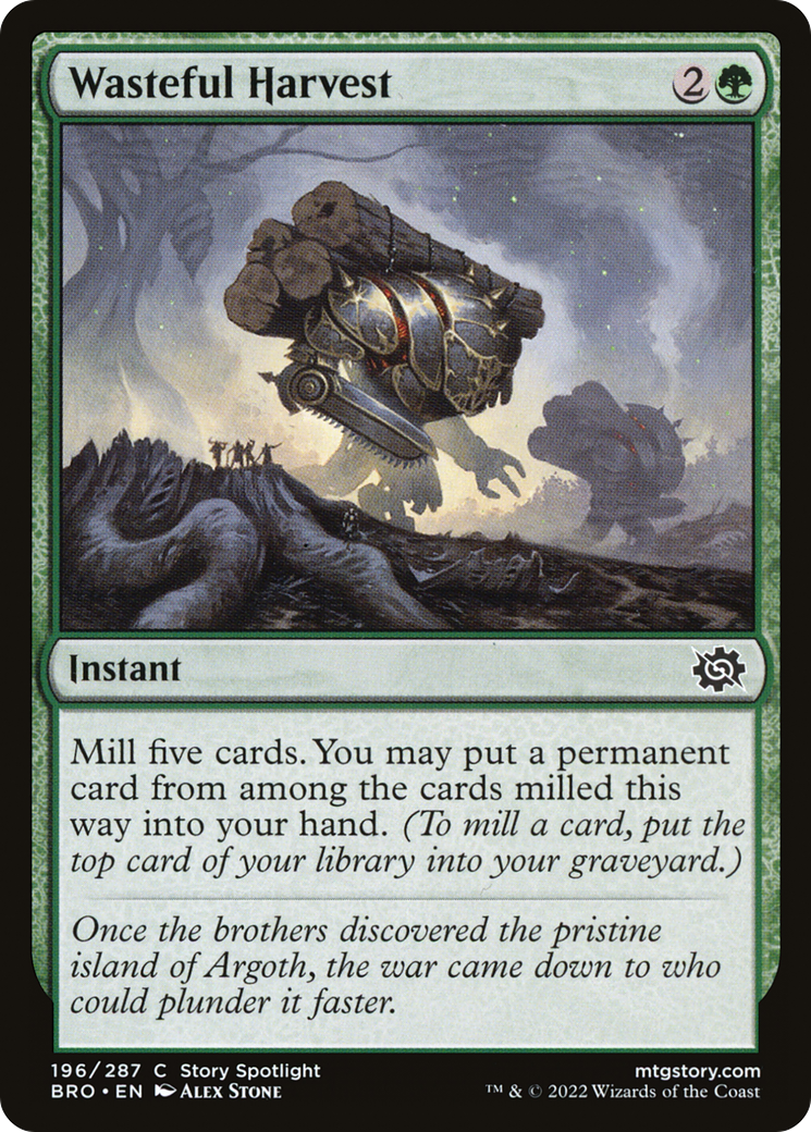 Wasteful Harvest (BRO-196) - The Brothers' War - Premium MTG Single from Wizards of the Coast - Just $0.08! Shop now at Game Crave Tournament Store