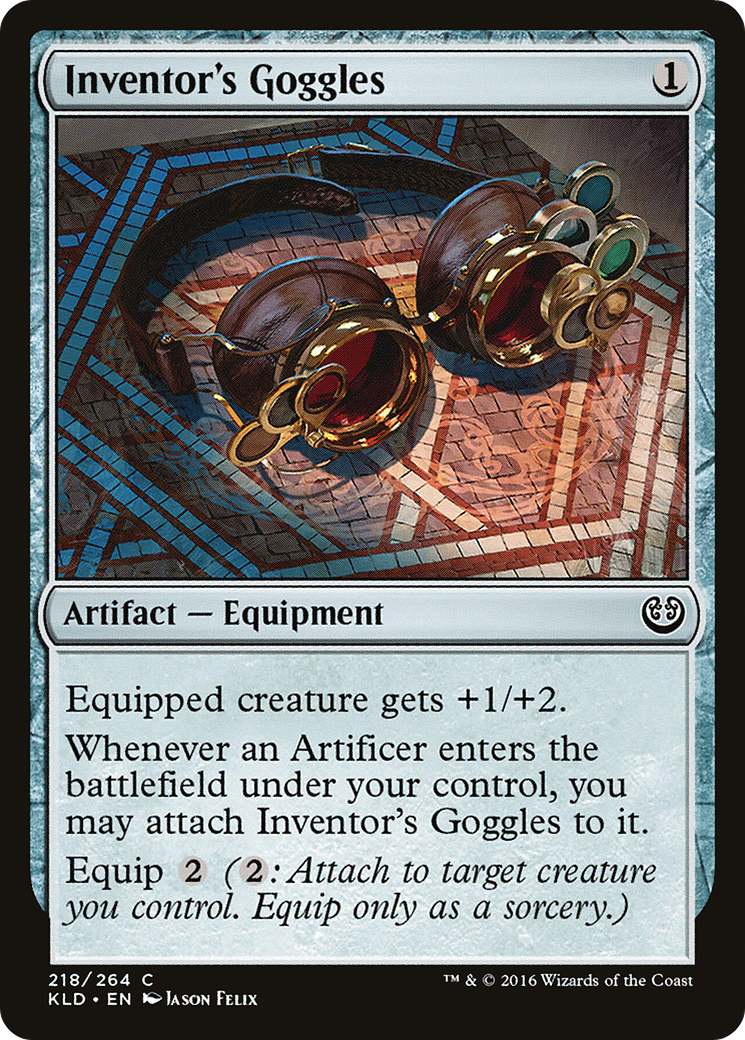 Inventor's Goggles (KLD-218) - Kaladesh - Premium MTG Single from Wizards of the Coast - Just $0.25! Shop now at Game Crave Tournament Store