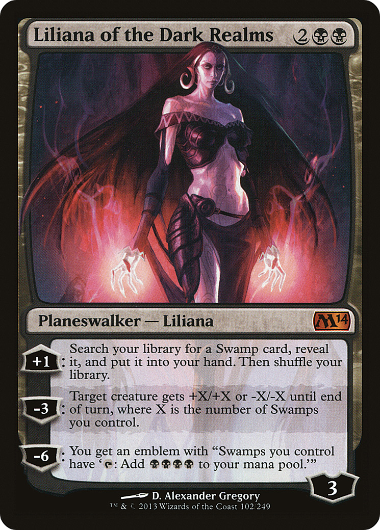 Liliana of the Dark Realms (M14-102) - Magic 2014 Foil - Premium MTG Single from Wizards of the Coast - Just $8.16! Shop now at Game Crave Tournament Store