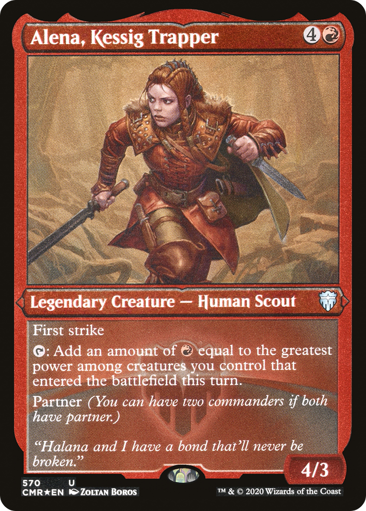 Alena, Kessig Trapper (CMR-570) - Commander Legends Etched Foil - Premium MTG Single from Wizards of the Coast - Just $0.13! Shop now at Game Crave Tournament Store
