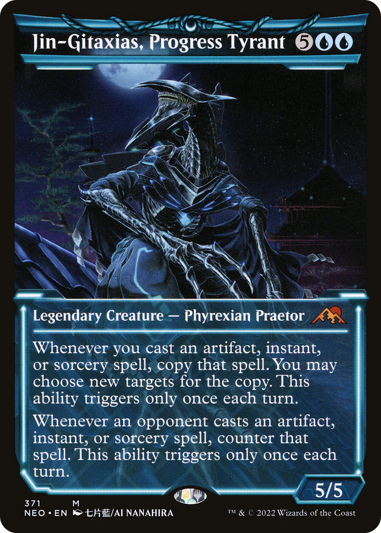 Jin-Gitaxias, Progress Tyrant (NEO-371) - Kamigawa: Neon Dynasty: (Showcase) - Premium MTG Single from Wizards of the Coast - Just $4.41! Shop now at Game Crave Tournament Store