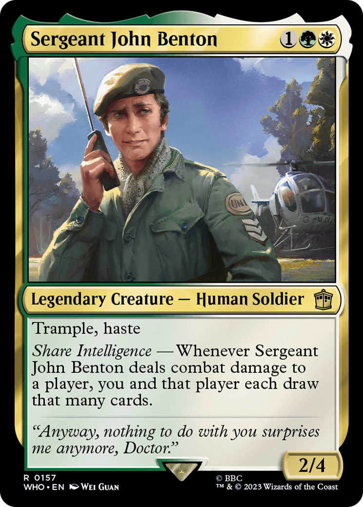 Sergeant John Benton (WHO-157) - Doctor Who - Premium MTG Single from Wizards of the Coast - Just $0.08! Shop now at Game Crave Tournament Store