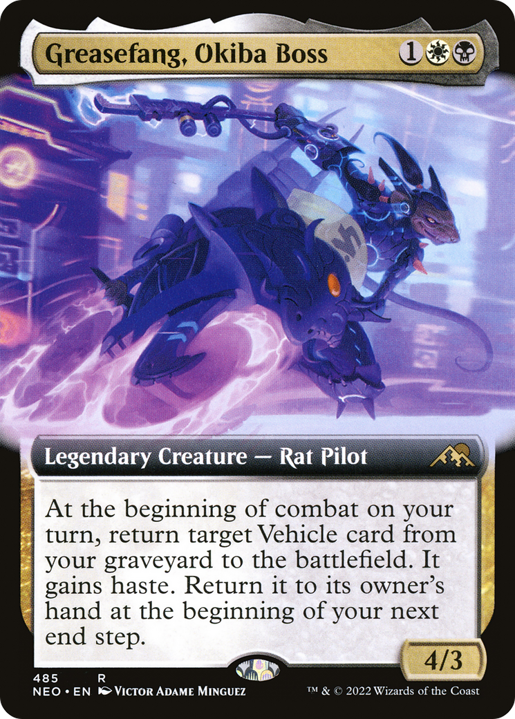 Greasefang, Okiba Boss (NEO-485) - Kamigawa: Neon Dynasty: (Extended Art) - Premium MTG Single from Wizards of the Coast - Just $0.72! Shop now at Game Crave Tournament Store