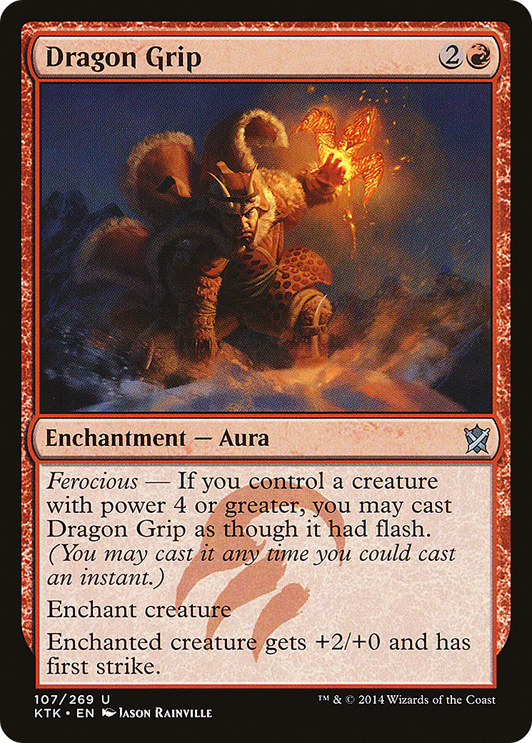 Dragon Grip (KTK-107) - Khans of Tarkir Foil - Premium MTG Single from Wizards of the Coast - Just $0.37! Shop now at Game Crave Tournament Store