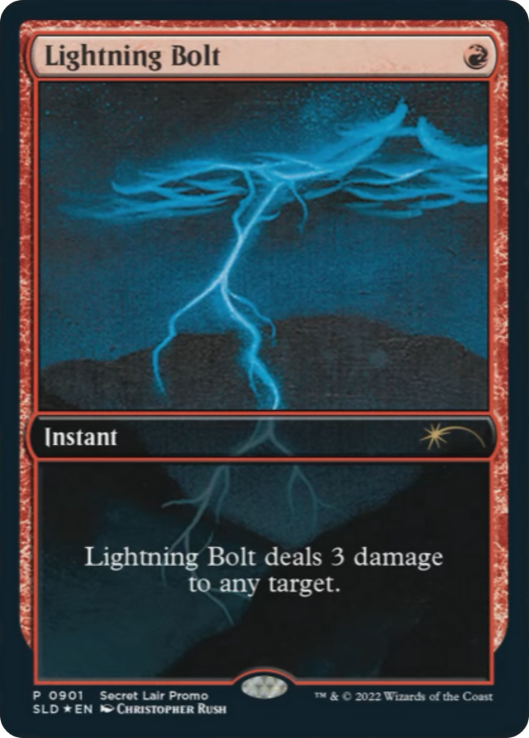 Lightning Bolt (SLD-901) - Secret Lair Drop: (Full Art) - Premium MTG Single from Wizards of the Coast - Just $2.93! Shop now at Game Crave Tournament Store