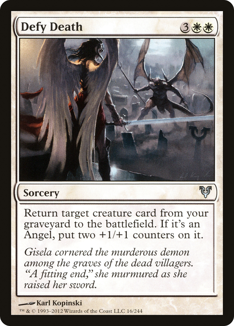 Defy Death (AVR-016) - Avacyn Restored Foil - Premium MTG Single from Wizards of the Coast - Just $0.73! Shop now at Game Crave Tournament Store