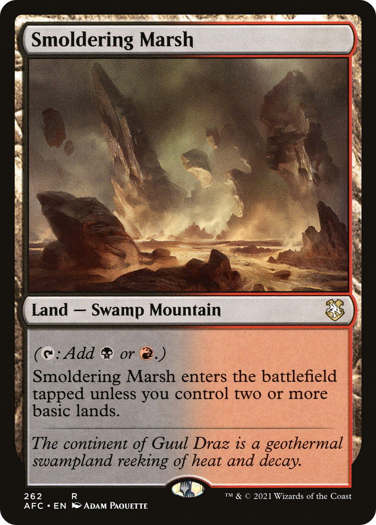 Smoldering Marsh (AFC-262) - Forgotten Realms Commander - Premium MTG Single from Wizards of the Coast - Just $0.09! Shop now at Game Crave Tournament Store