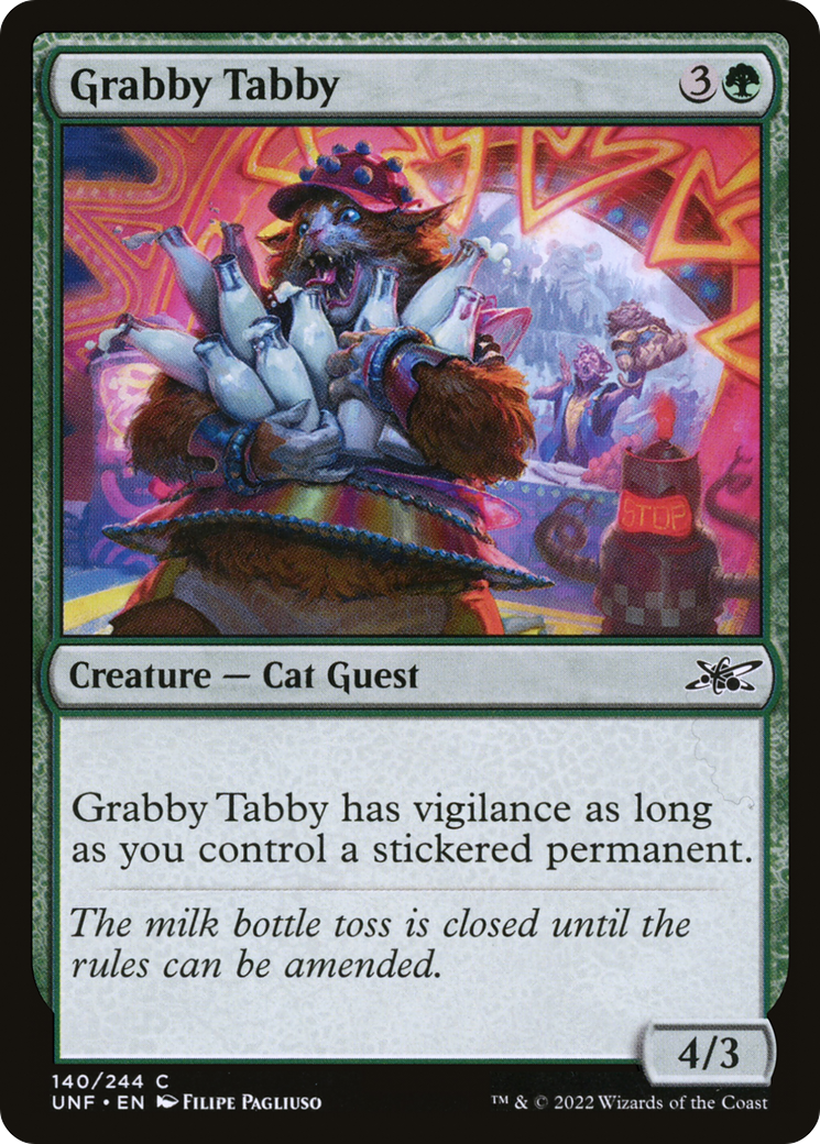 Grabby Tabby (UNF-140) - Unfinity - Premium MTG Single from Wizards of the Coast - Just $0.08! Shop now at Game Crave Tournament Store