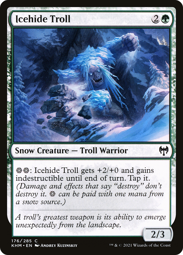 Icehide Troll (KHM-176) - Kaldheim: (snow) Foil - Premium MTG Single from Wizards of the Coast - Just $0.08! Shop now at Game Crave Tournament Store