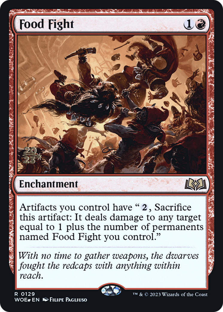 Food Fight (PWOE-129S) - Wilds of Eldraine Promos Foil - Premium MTG Single from Wizards of the Coast - Just $0.08! Shop now at Game Crave Tournament Store