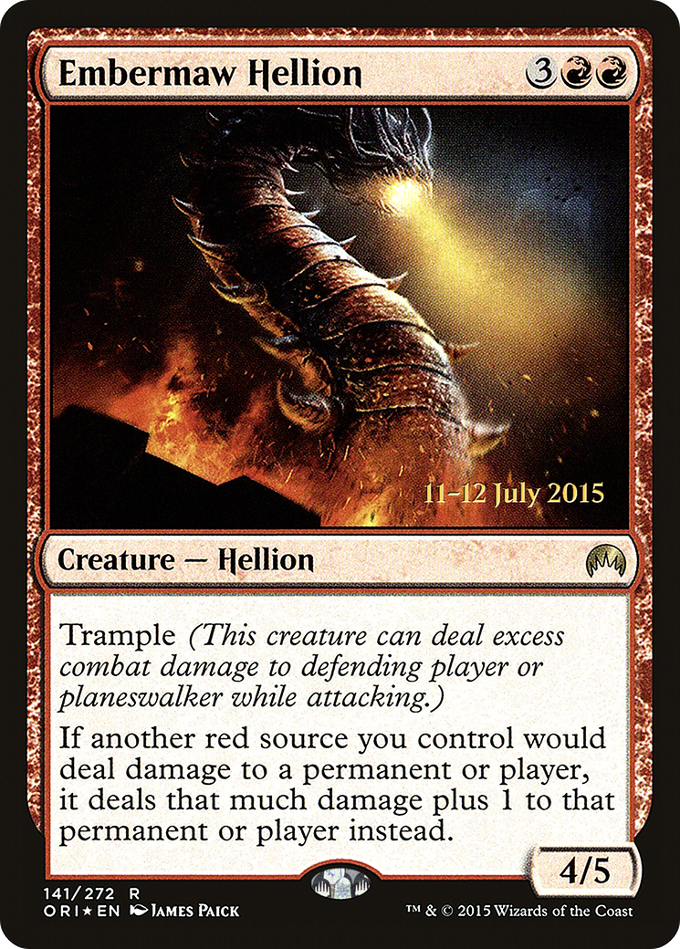 Embermaw Hellion (PORI-141S) - Magic Origins Promos Foil - Premium MTG Single from Wizards of the Coast - Just $0.48! Shop now at Game Crave Tournament Store