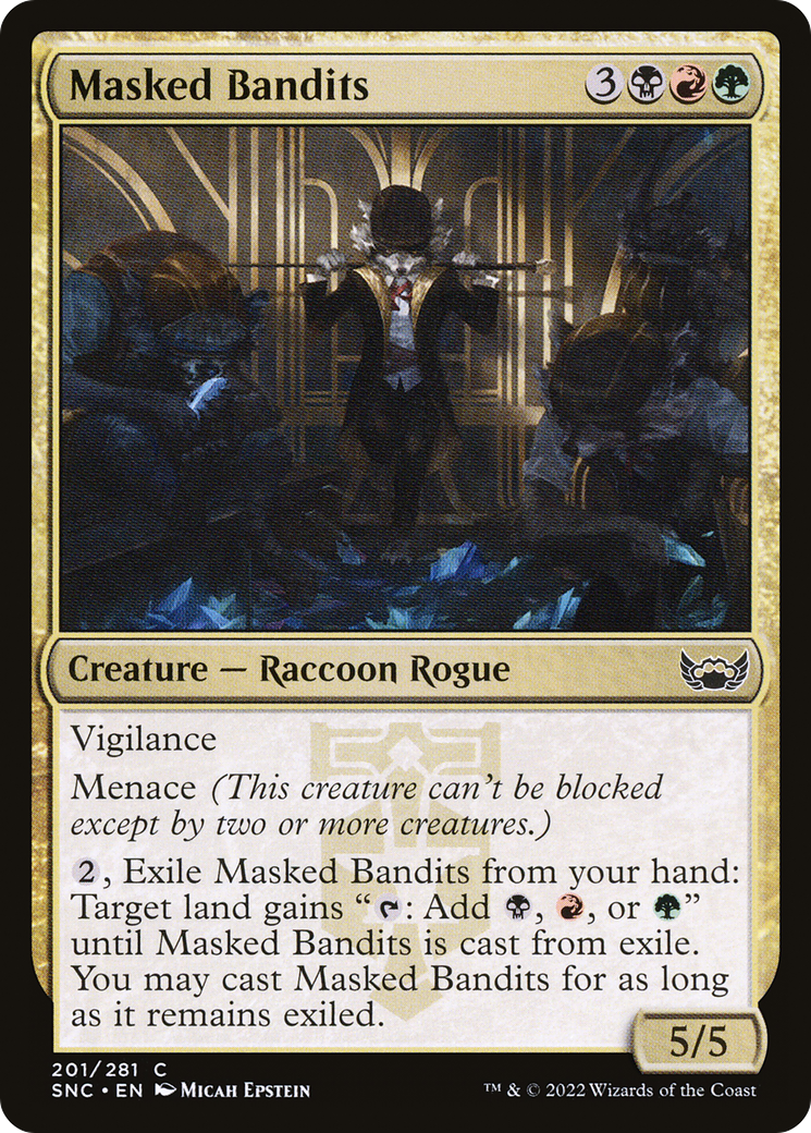 Masked Bandits (SNC-201) - Streets of New Capenna - Premium MTG Single from Wizards of the Coast - Just $0.08! Shop now at Game Crave Tournament Store