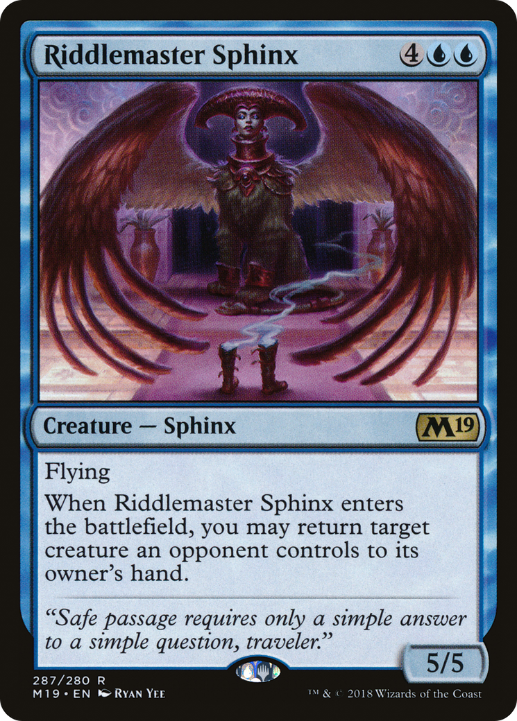 Riddlemaster Sphinx (M19-287) - Core Set 2019 - Premium MTG Single from Wizards of the Coast - Just $0.08! Shop now at Game Crave Tournament Store