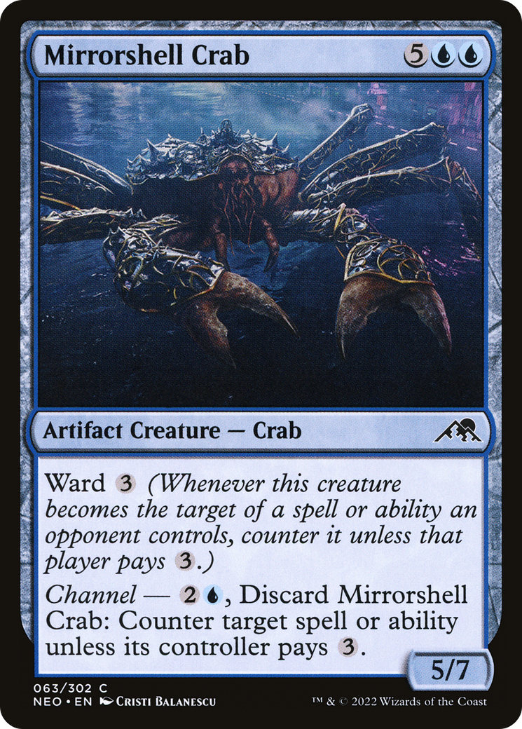 Mirrorshell Crab (NEO-063) - Kamigawa: Neon Dynasty Foil - Premium MTG Single from Wizards of the Coast - Just $0.08! Shop now at Game Crave Tournament Store