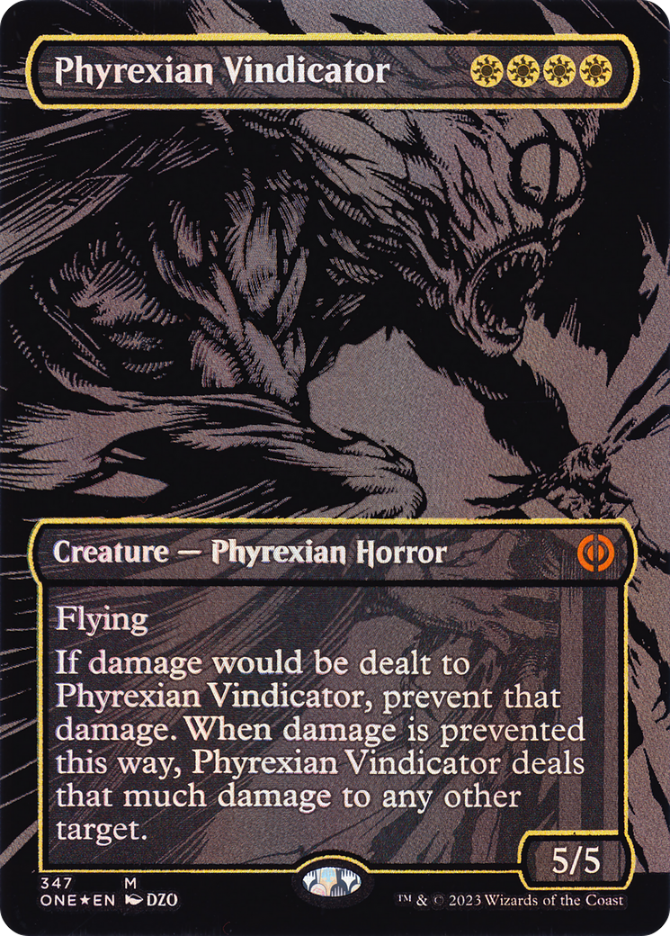 Phyrexian Vindicator (ONE-347) - Phyrexia: All Will Be One (Borderless) Foil - Premium MTG Single from Wizards of the Coast - Just $7.87! Shop now at Game Crave Tournament Store