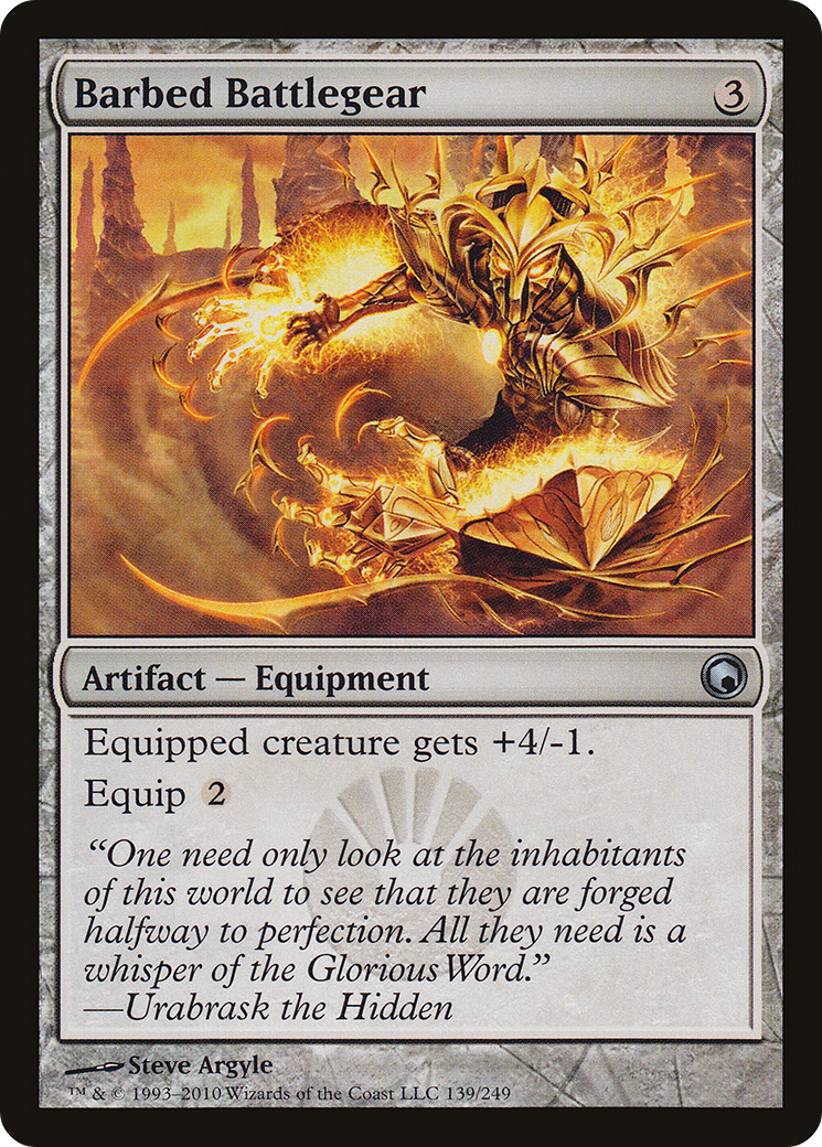 Barbed Battlegear (SOM-139) - Scars of Mirrodin - Premium MTG Single from Wizards of the Coast - Just $0.08! Shop now at Game Crave Tournament Store