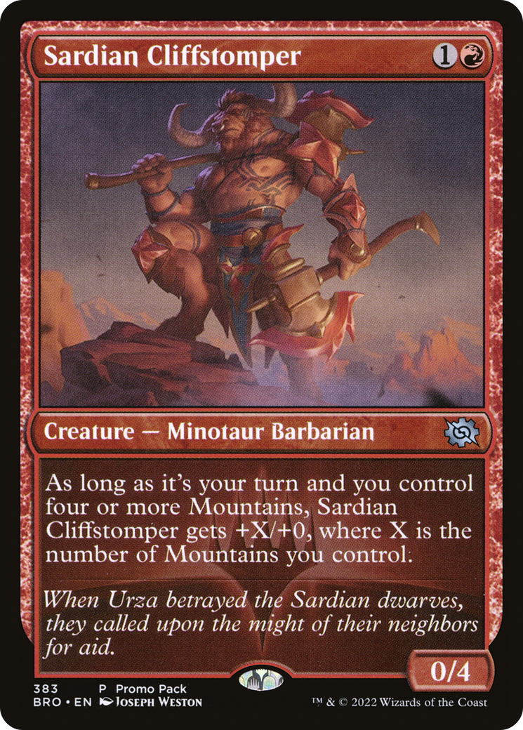 Sardian Cliffstomper (BRO-383) - The Brothers' War - Premium MTG Single from Wizards of the Coast - Just $0.08! Shop now at Game Crave Tournament Store