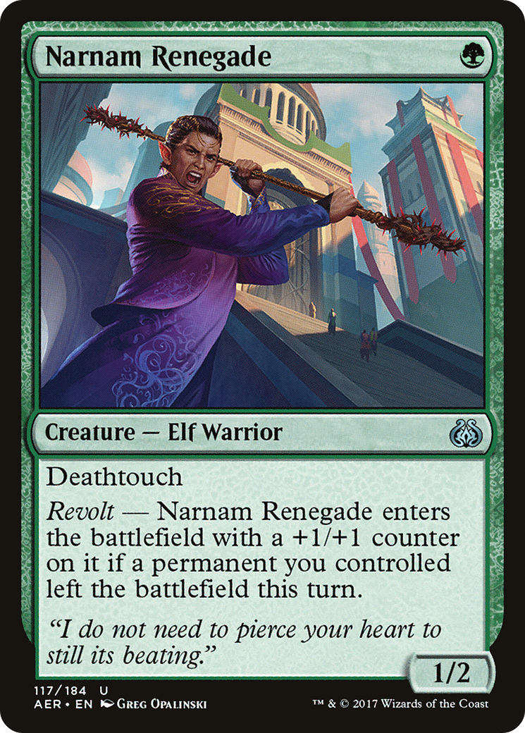 Narnam Renegade (AER-117) - Aether Revolt Foil - Premium MTG Single from Wizards of the Coast - Just $0.29! Shop now at Game Crave Tournament Store