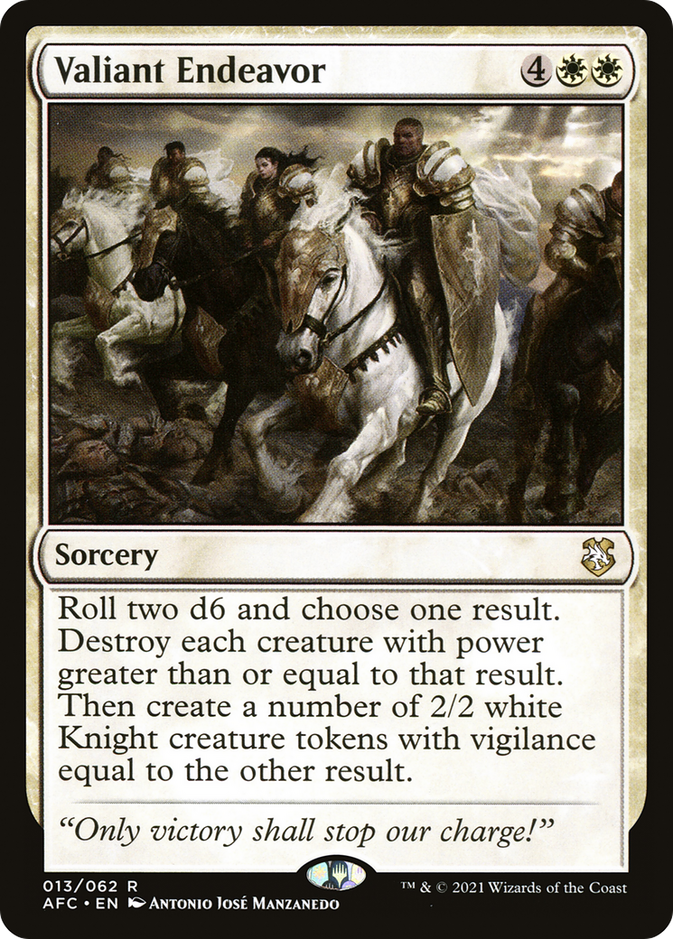 Valiant Endeavor (AFC-013) - Forgotten Realms Commander - Premium MTG Single from Wizards of the Coast - Just $0.40! Shop now at Game Crave Tournament Store