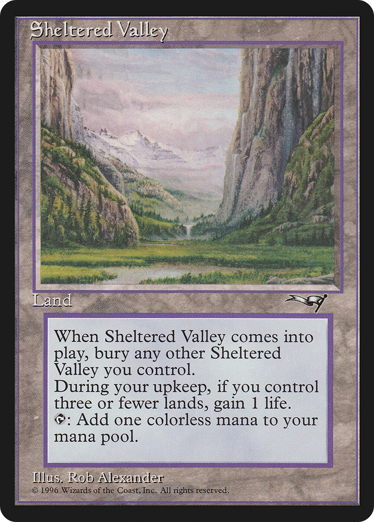 Sheltered Valley (ALL-142) - Alliances - Premium MTG Single from Wizards of the Coast - Just $0.60! Shop now at Game Crave Tournament Store
