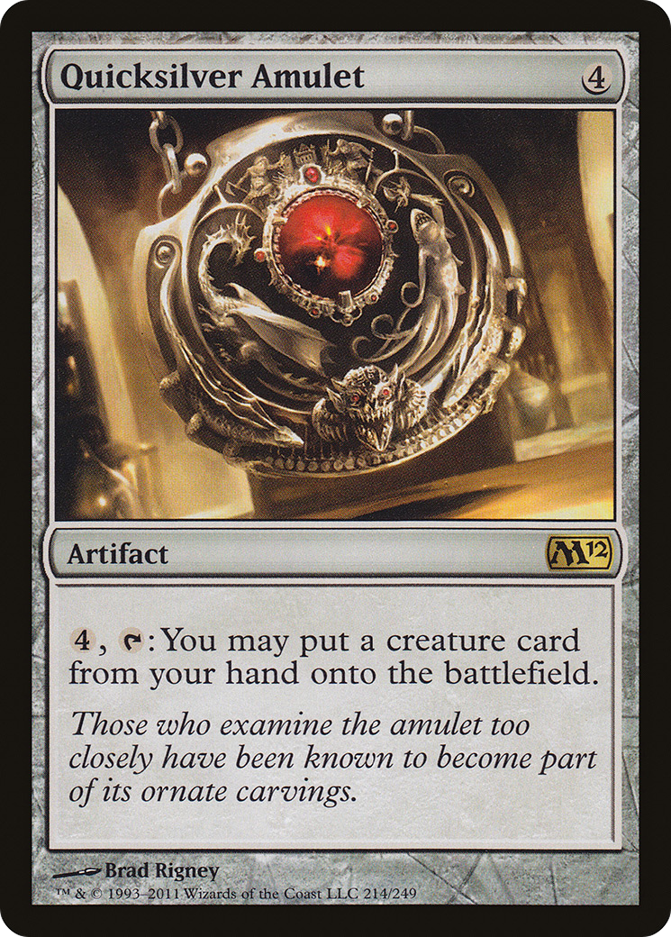 Quicksilver Amulet (M12-214) - Magic 2012 - Premium MTG Single from Wizards of the Coast - Just $0.74! Shop now at Game Crave Tournament Store