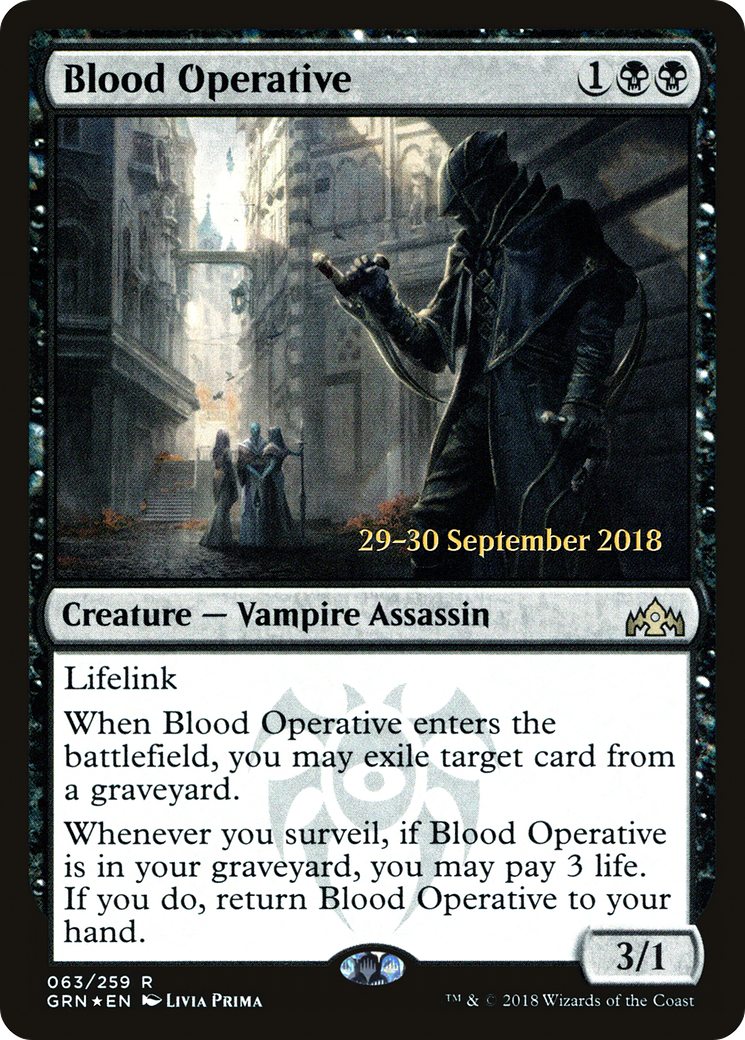 Blood Operative (PGRN-63S) - Guilds of Ravnica Promos Foil - Premium MTG Single from Wizards of the Coast - Just $0.38! Shop now at Game Crave Tournament Store