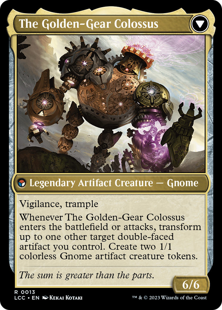 Tetzin, Gnome Champion // The Golden-Gear Colossus (LCC-013) - The Lost Caverns of Ixalan Commander Foil - Premium MTG Single from Wizards of the Coast - Just $0.35! Shop now at Game Crave Tournament Store